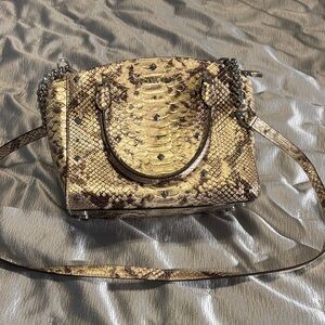 Michael Kors Gold and Brown Python Print Crossbody Bag EUC